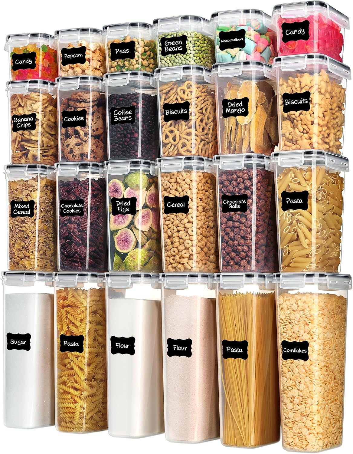 Food Snacks Label - Vtopmart Szczelne Pojemniki na Żywność z