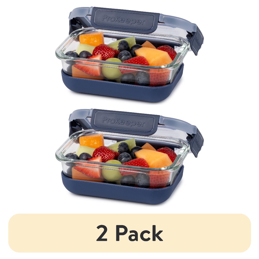 Food Prep Snacks - 2 sztuki szklanych pojemników do przechowywania