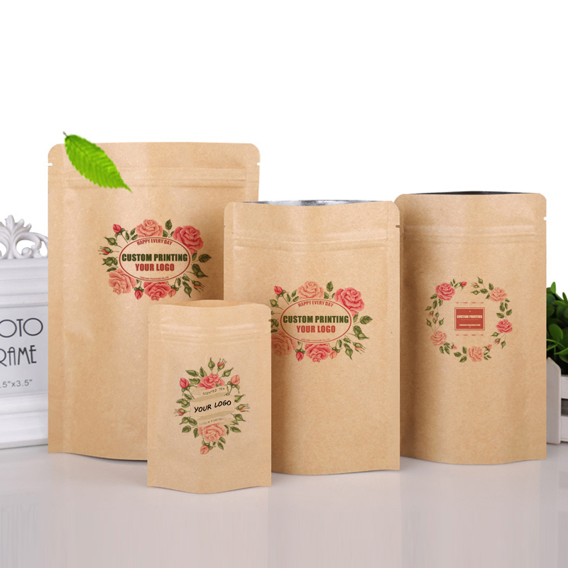 Food Snacks Logos - Torby z brązowego papieru kraft z