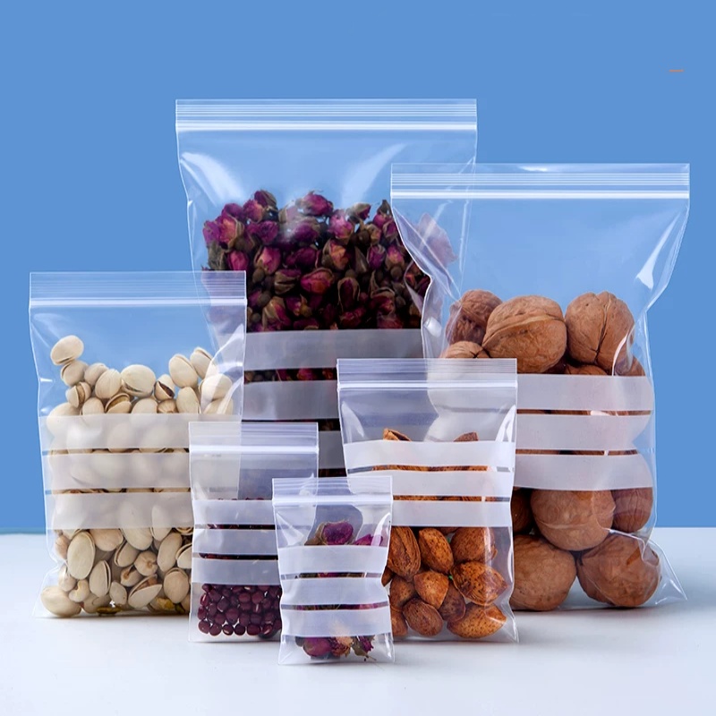 Food Snacks Label - 200 szt. Przezroczyste PE Torebki z