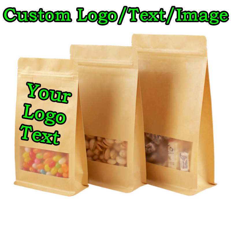 Food Snacks Logos - 50 SZT. Torebek 3D z okienkiem
