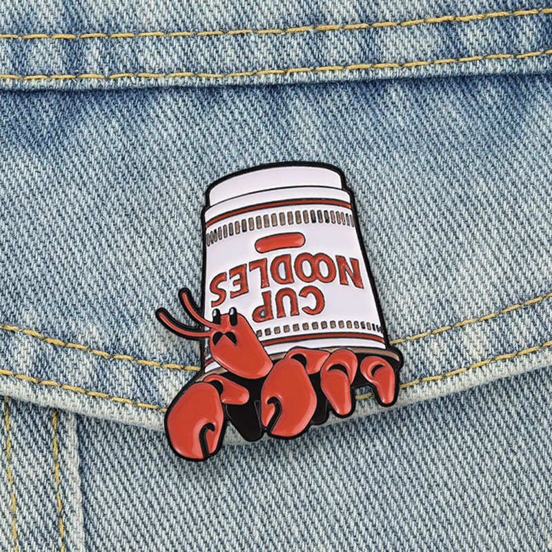 Zinc Food Snacks - Emaliowane przypinki z makaronem instant Lobster