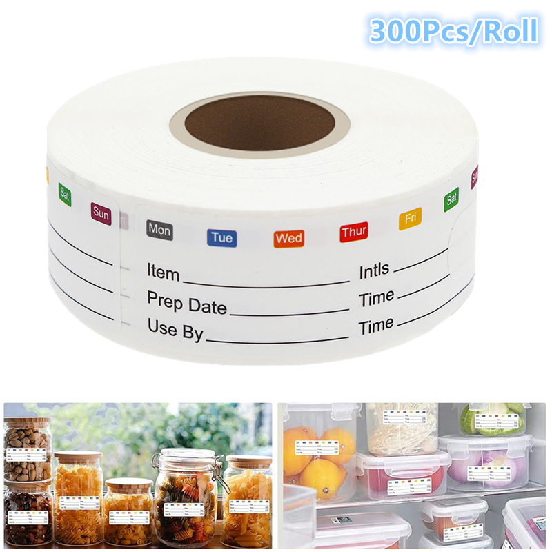 Food Snacks Label - 300 sztuk/rolka Etykiety do oznaczania daty