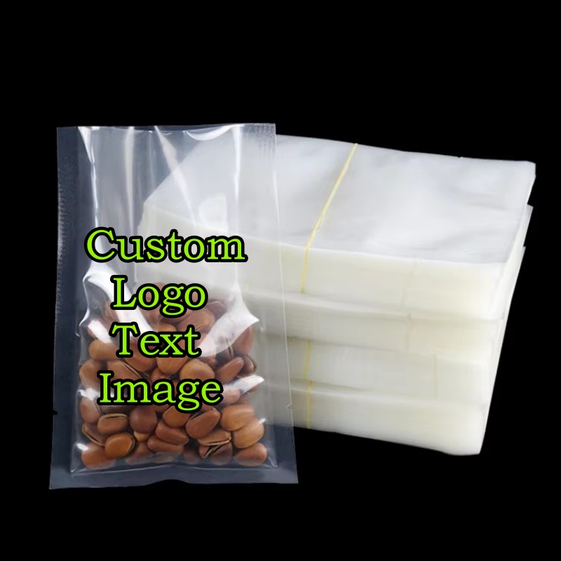 Food Snacks Logos - 100 SZTUK Otwierane, Przezroczyste Torebki Plastikowe
