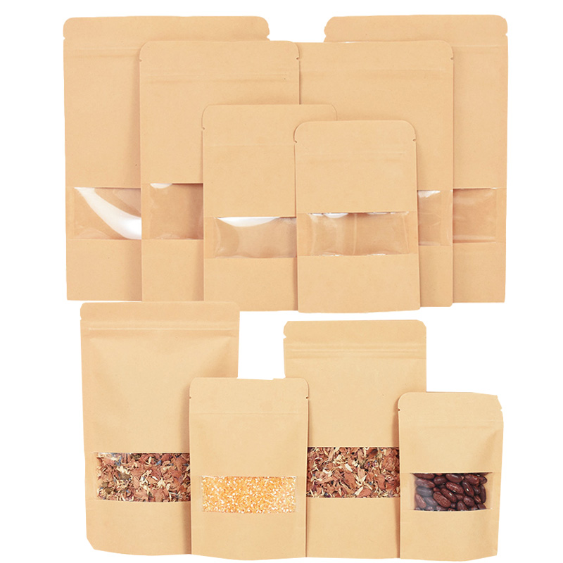 Food Snacks Party - 20/50szt Kraft Paper Zip Lock Bags