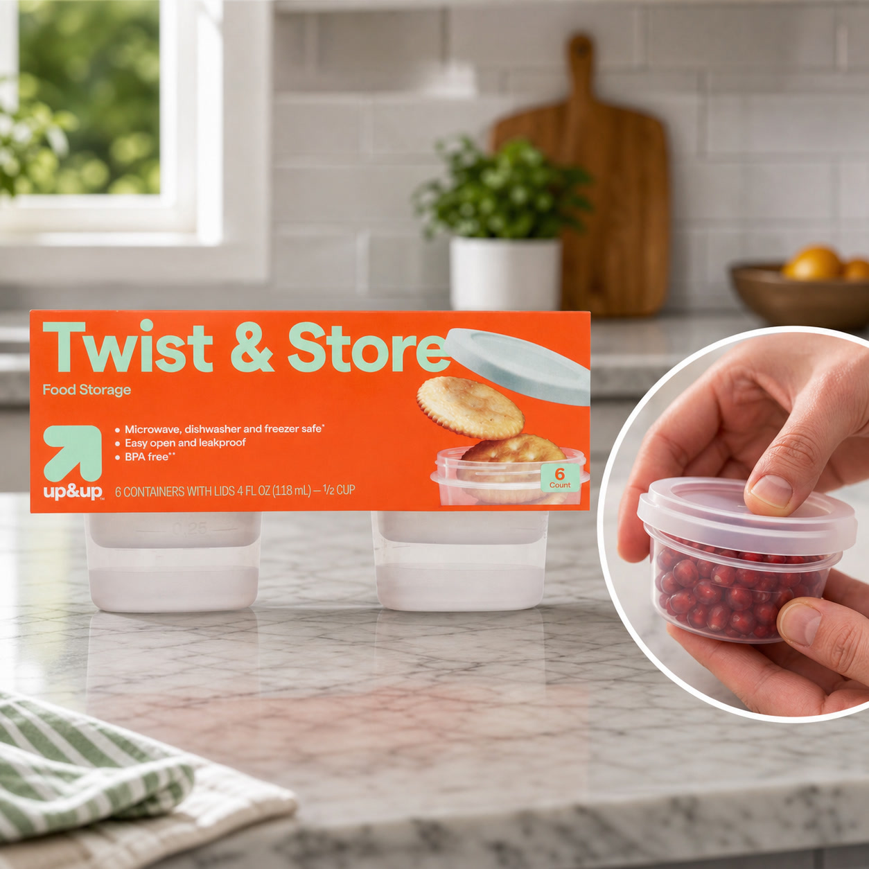 Food Prep Snacks - 6-częściowy zestaw okrągłych pojemników do przechowywania