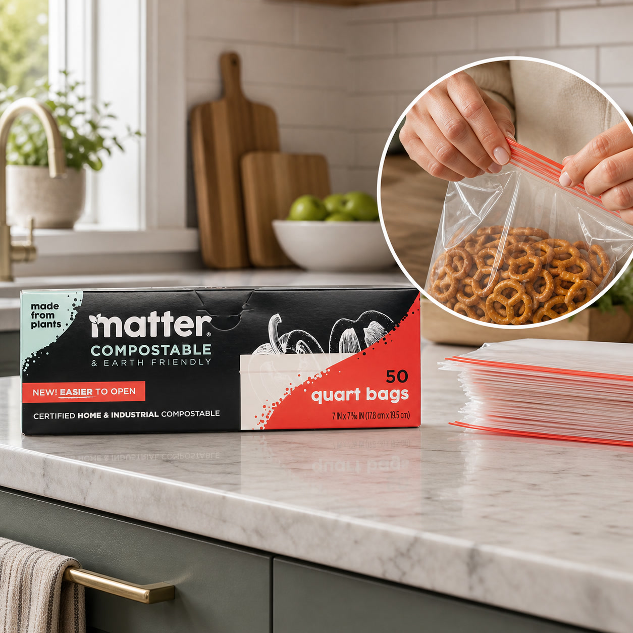 50 sztuk kompostowalnych toreb – Food Prep Snacks recenzja i cena