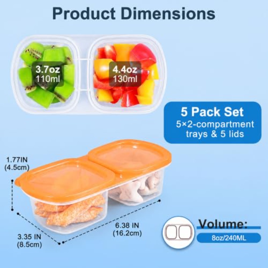 5-pak Pojemników na Przekąski  – Food Prep Snacks recenzja i cena