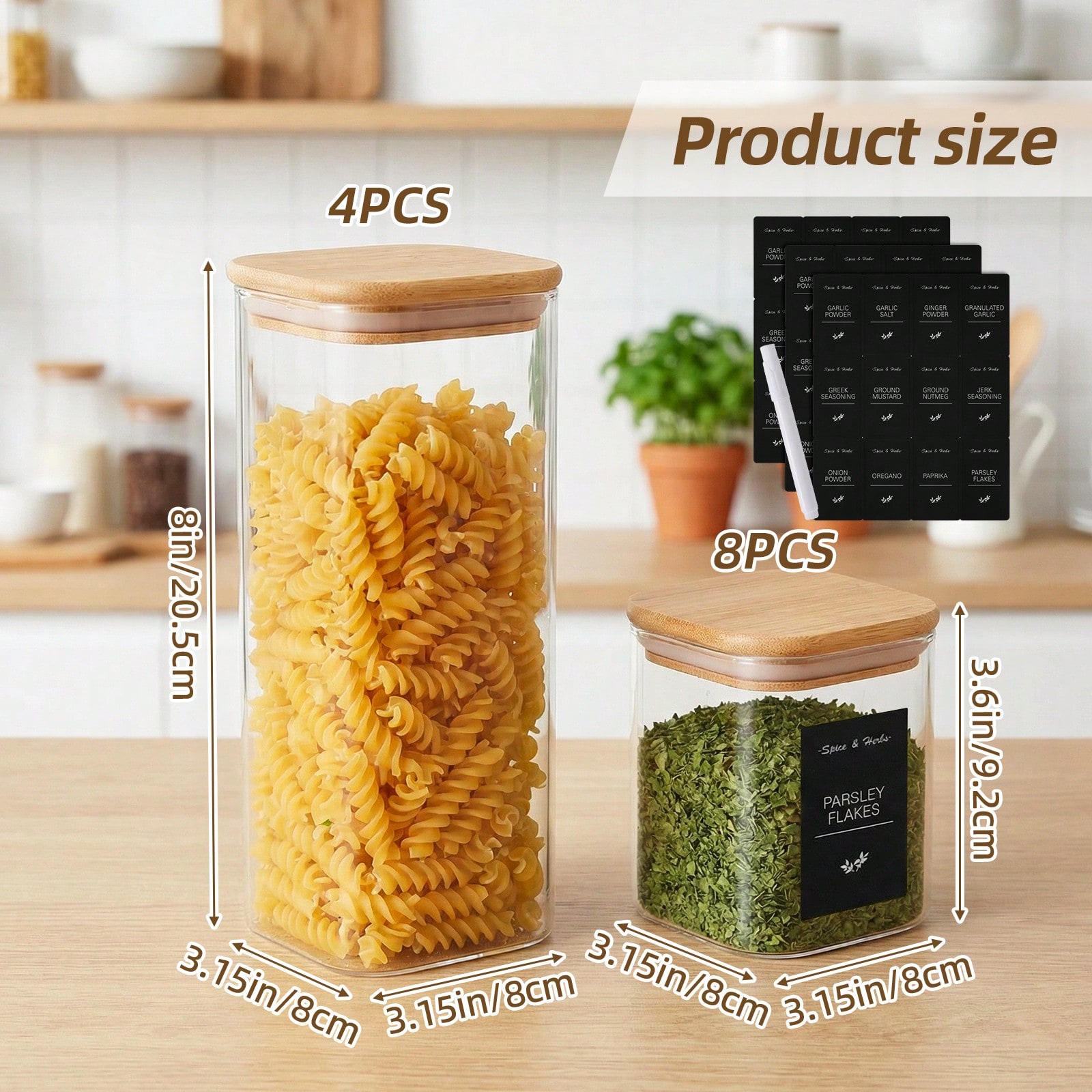 Szklane pojemniki do przechowy – Food Snacks Label recenzja i cena