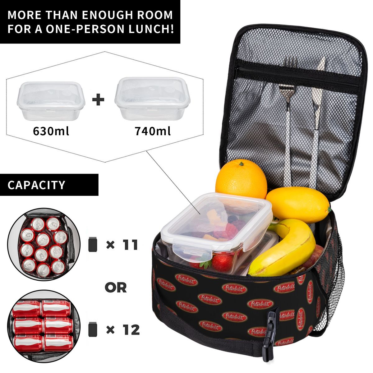 Bestsellerowa torba na lunch P – Food Snacks Logos recenzja i cena