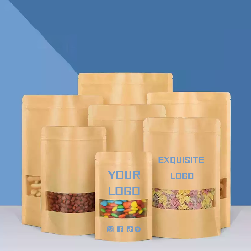 50 torebek z papieru kraft, sa – Food Snacks Logos recenzja i cena